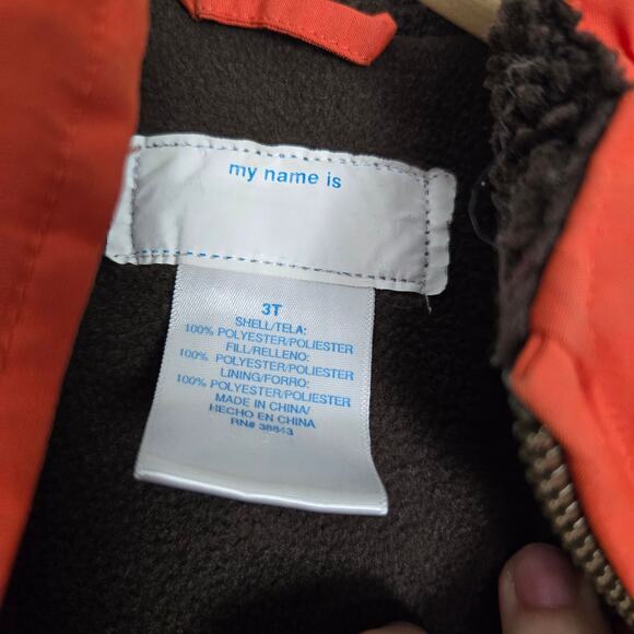 Bear trail Kids Puffer coat orange 3T - Picture 4 of 6